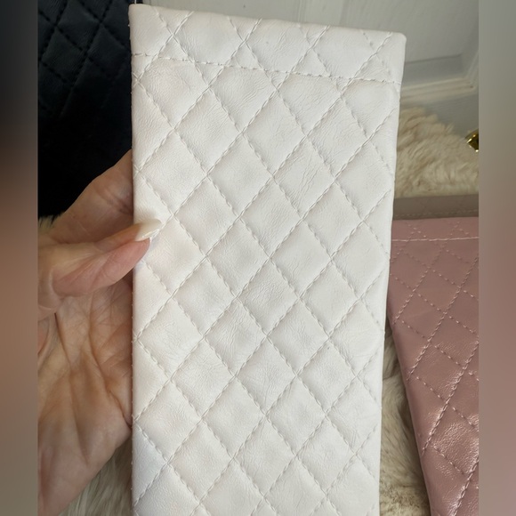 Accessories - QUILTED FAUX LEATHER EYE GLASS CASE WHITE